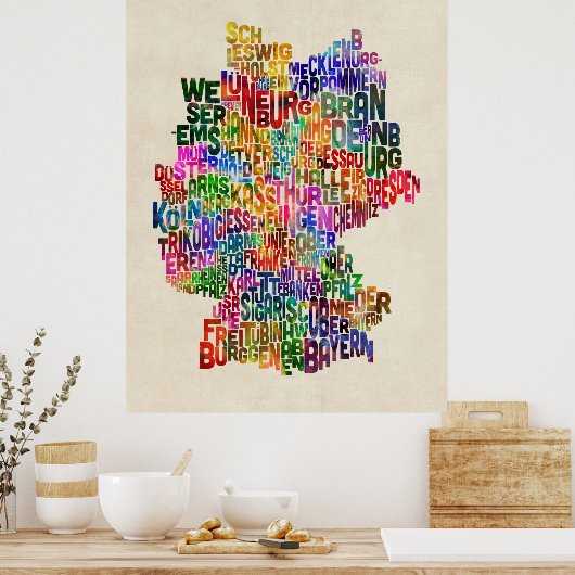 Deutsche Karte Poster (Küche)