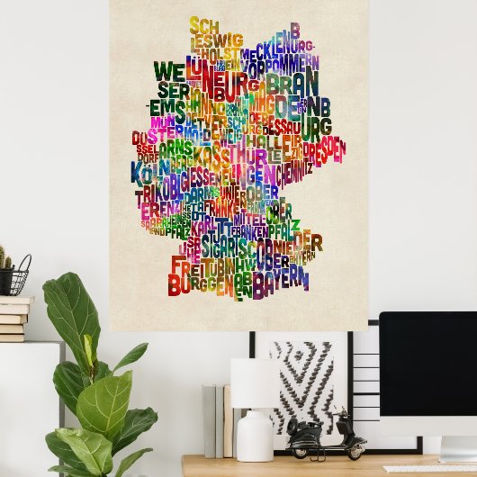 Deutsche Karte Poster (Heimbüro)