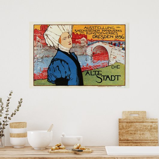 Deutsche Kunsthandwerksmesse Dresden 1896 Poster (Küche)