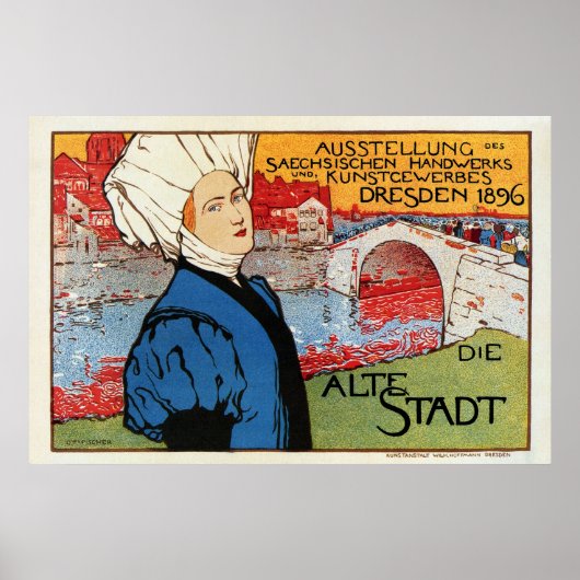 Deutsche Kunsthandwerksmesse Dresden 1896 Poster (Vorne)