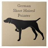 Deutsche Kurze Hair Pointer Dog Silhouette Fliese (Vorderseite)