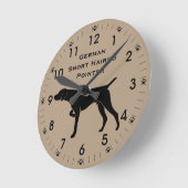 Deutsche Kurze Hair Pointer Dog Silhouette Runde Wanduhr (Winkel)