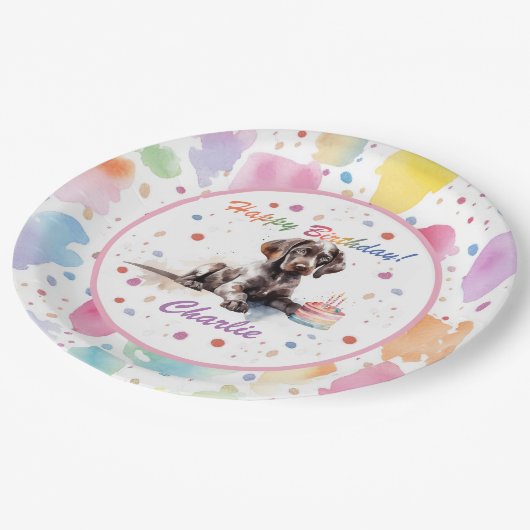 Deutsche Kurzfarbpapier-Platte Pappteller (Schrägansicht)