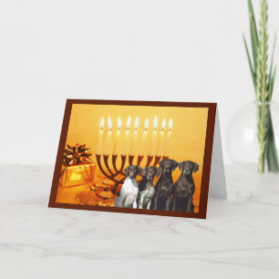 Deutsche kurzhaariger Zeiger Chanukah Karte