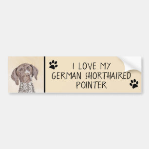 Deutsche kurzhaariger Zeiger-Malerei - Hundekunst Autoaufkleber