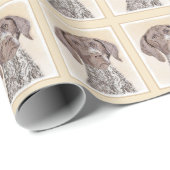 Deutsche kurzhaariger Zeiger-Malerei - Hundekunst Geschenkpapier (Rolleneckpunkt)