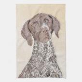 Deutsche kurzhaariger Zeiger-Malerei - Hundekunst Geschirrtuch (Vertikal)