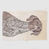 Deutsche kurzhaariger Zeiger-Malerei - Hundekunst Golfhandtuch (Horizontal)
