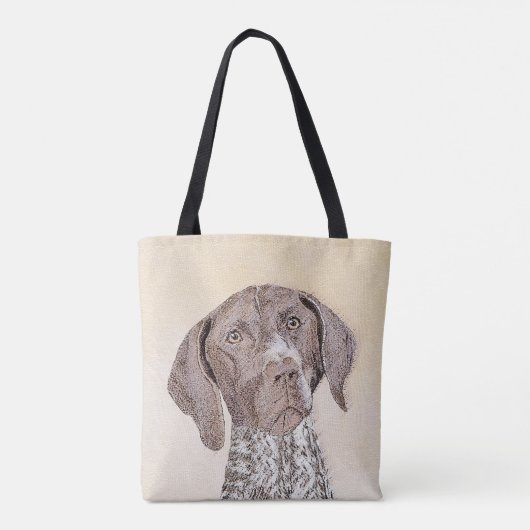 Deutsche kurzhaariger Zeiger-Malerei - Hundekunst Tasche (Rückseite)