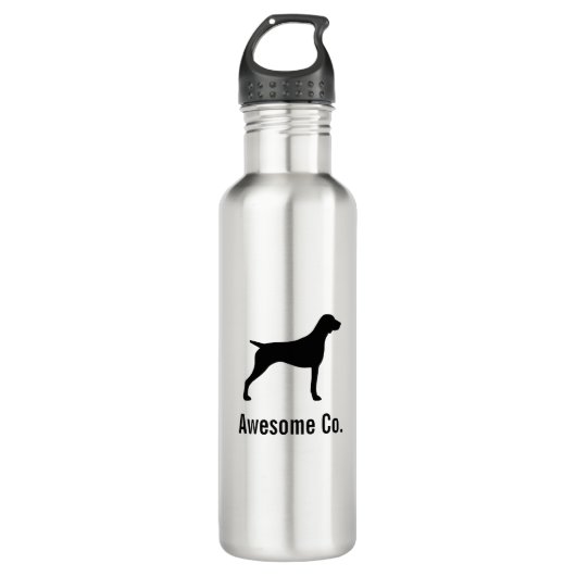 Deutsche kurzhaariger Zeiger-Silhouette mit Text Trinkflasche (Vorderseite)