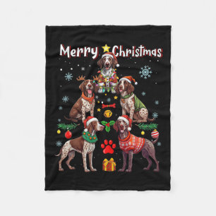 Deutsche Kurzläufer Hunde frohe Weihnachten Tr Fleecedecke