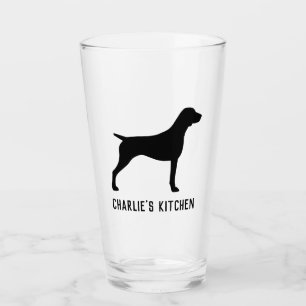 Deutsche Kurzläufer-Silhouette Glas