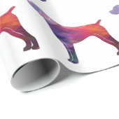 Deutsche Kurzläufer-Silhouette lila Geschenkpapier (Rolleneckpunkt)