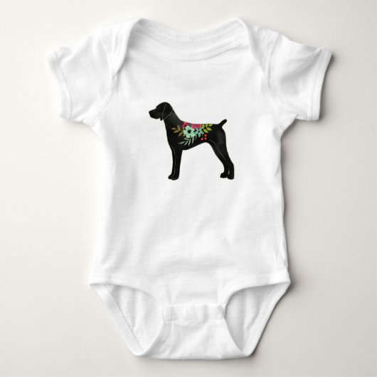 Deutsche Kurzläufige Pointer Boho Silhouette Baby Strampler (Vorderseite)