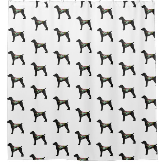 Deutsche Kurzläufige Pointer Boho Silhouette Duschvorhang (Vorderseite)