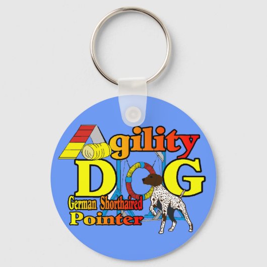 Deutsche Kurzpointer-Agility-Geschenke Schlüsselanhänger (Vorderseite)