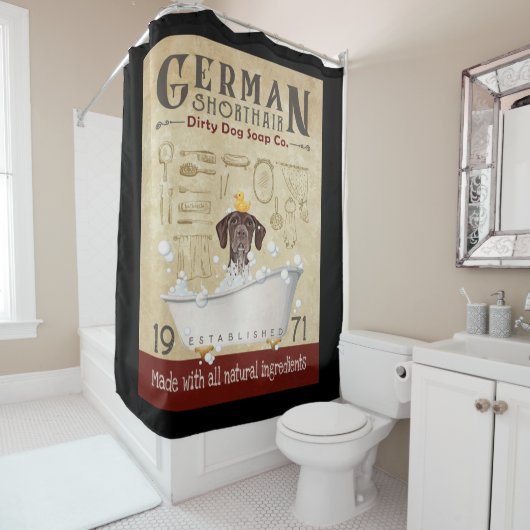 Deutsche Kurzschlussfirma Pointer Dog Bath Soap Duschvorhang (Beispiel)