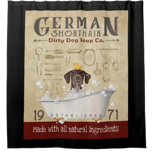 Deutsche Kurzschlussfirma Pointer Dog Bath Soap Duschvorhang (Vorderseite)