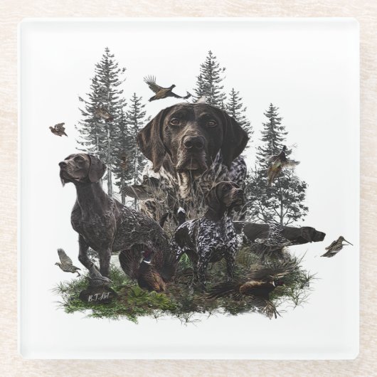 Deutsche Kurzzeiger (APS) Glasuntersetzer (Vorderseite)