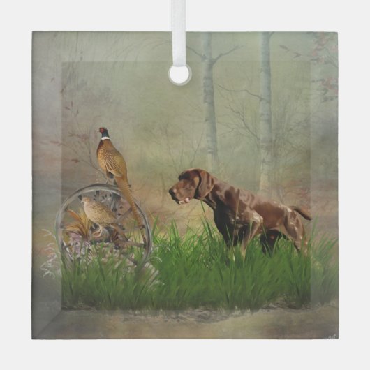 Deutsche Kurzzeiger (APS) Ornament Aus Glas (Vorderseite)