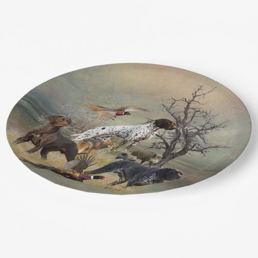 Deutsche Kurzzeiger (APS) Pappteller (Schrägansicht)