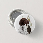 Deutsche Kurzzeiger (APS) Postkartenkaffee Button (Vorne & Hinten)