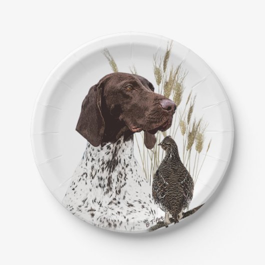 Deutsche Kurzzeiger (APS) Postkartenkaffee Pappteller (Vorderseite)