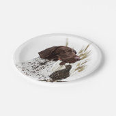 Deutsche Kurzzeiger (APS) Postkartenkaffee Pappteller (Schrägansicht)