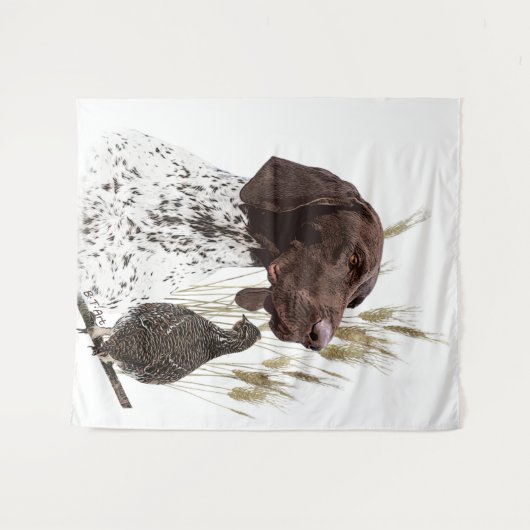 Deutsche Kurzzeiger (APS) Postkartenkaffee Wandteppich (Vorderseite (Horizontal))