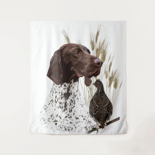 Deutsche Kurzzeiger (APS) Postkartenkaffee Wandteppich (Vorderseite)