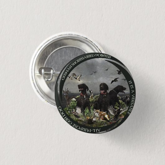 Deutsche Kurzzeiger Button (Vorne & Hinten)