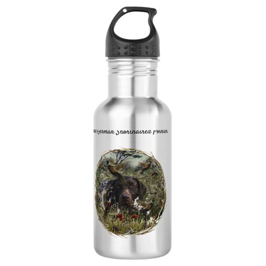 Deutsche Kurzzeiger Edelstahlflasche (Vorderseite)