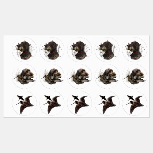 Deutsche Kurzzeiger Etiketten (Blatt)