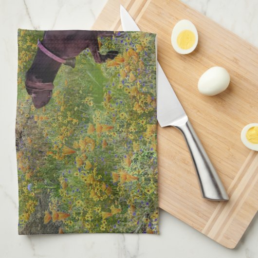 Deutsche Kurzzeiger Geschirrtuch (Viertel Falte)