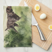 Deutsche Kurzzeiger Geschirrtuch (Viertel Falte)