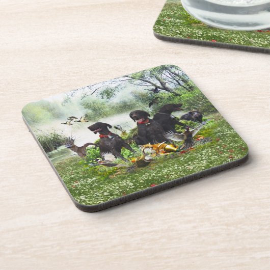 Deutsche Kurzzeiger Getränkeuntersetzer (Linke Seite)