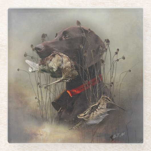 Deutsche Kurzzeiger Glasuntersetzer (Vorderseite)