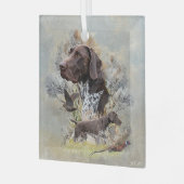 Deutsche Kurzzeiger Ornament Aus Glas (Vorderseite links)