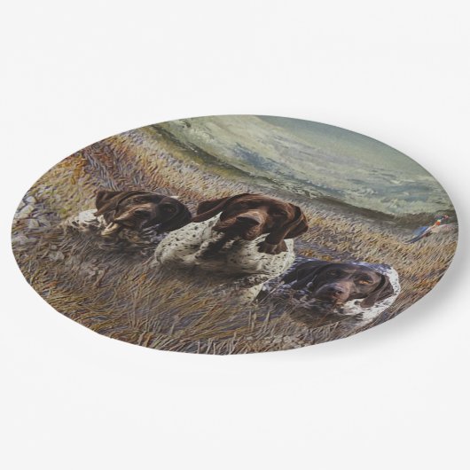 Deutsche Kurzzeiger Pappteller (Schrägansicht)