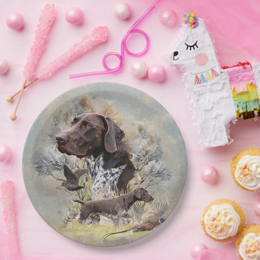 Deutsche Kurzzeiger Pappteller (Party)