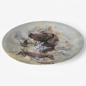 Deutsche Kurzzeiger Pappteller (Schrägansicht)