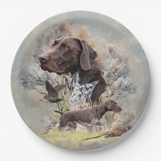 Deutsche Kurzzeiger Pappteller (Vorderseite)