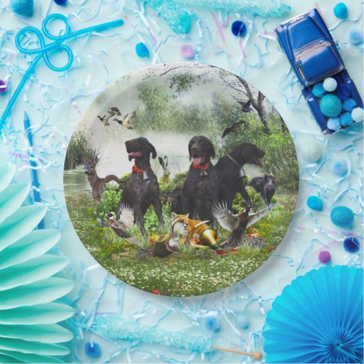 Deutsche Kurzzeiger Pappteller (Party)