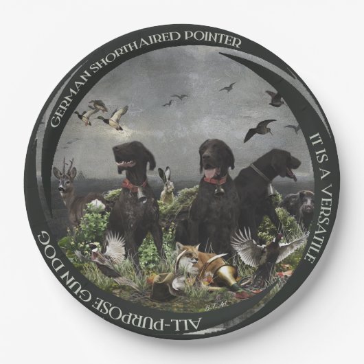 Deutsche Kurzzeiger Pappteller (Vorderseite)