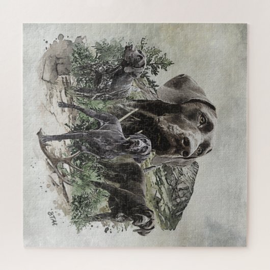 Deutsche Kurzzeiger Puzzle (Horizontal)