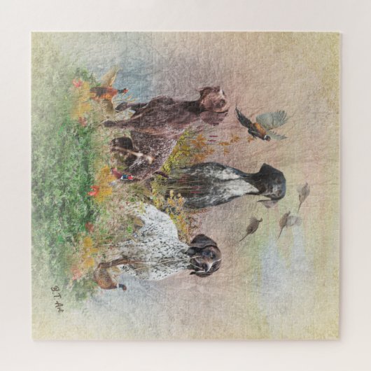 Deutsche Kurzzeiger Puzzle (Horizontal)