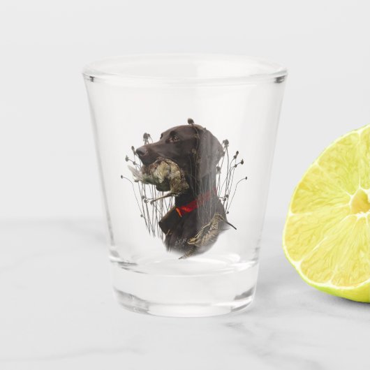 Deutsche Kurzzeiger Schnapsglas (Vorderseite)