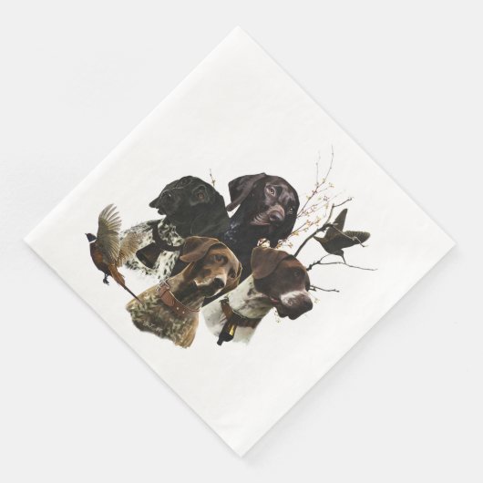 Deutsche Kurzzeiger Serviette (Ecke)