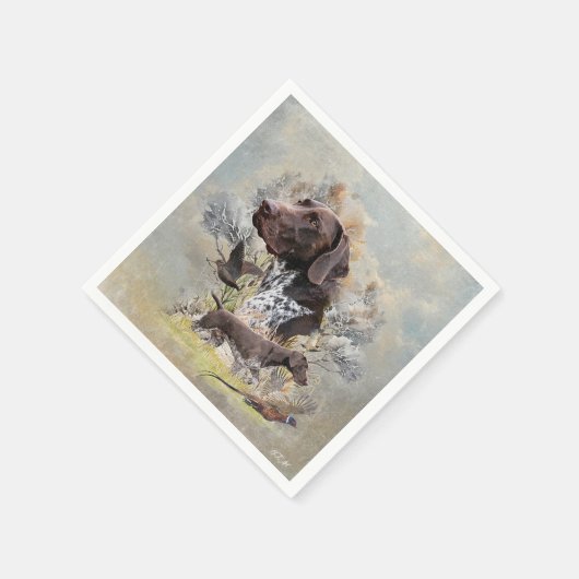 Deutsche Kurzzeiger Serviette (Ecke)