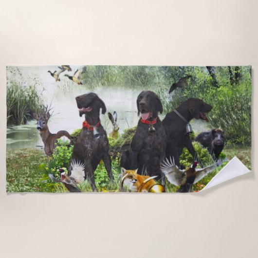 Deutsche Kurzzeiger Strandtuch (Vorderseite)